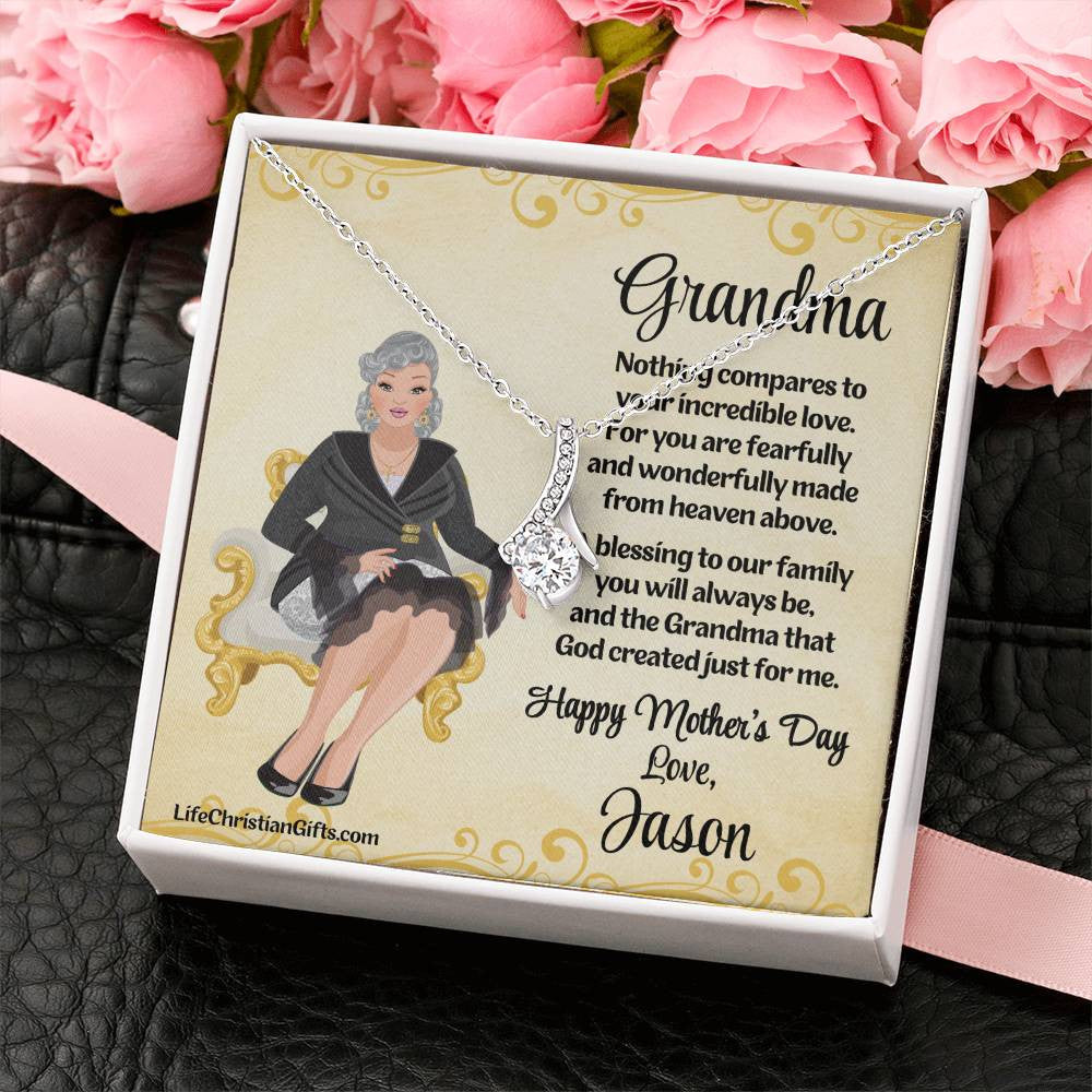 Grandmother Mother's Day Card And Necklace - Wonderfully Made