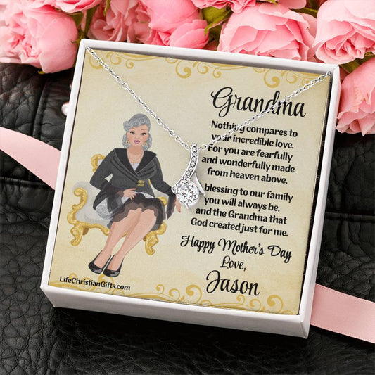 Grandmother Mother's Day Card And Necklace - Wonderfully Made