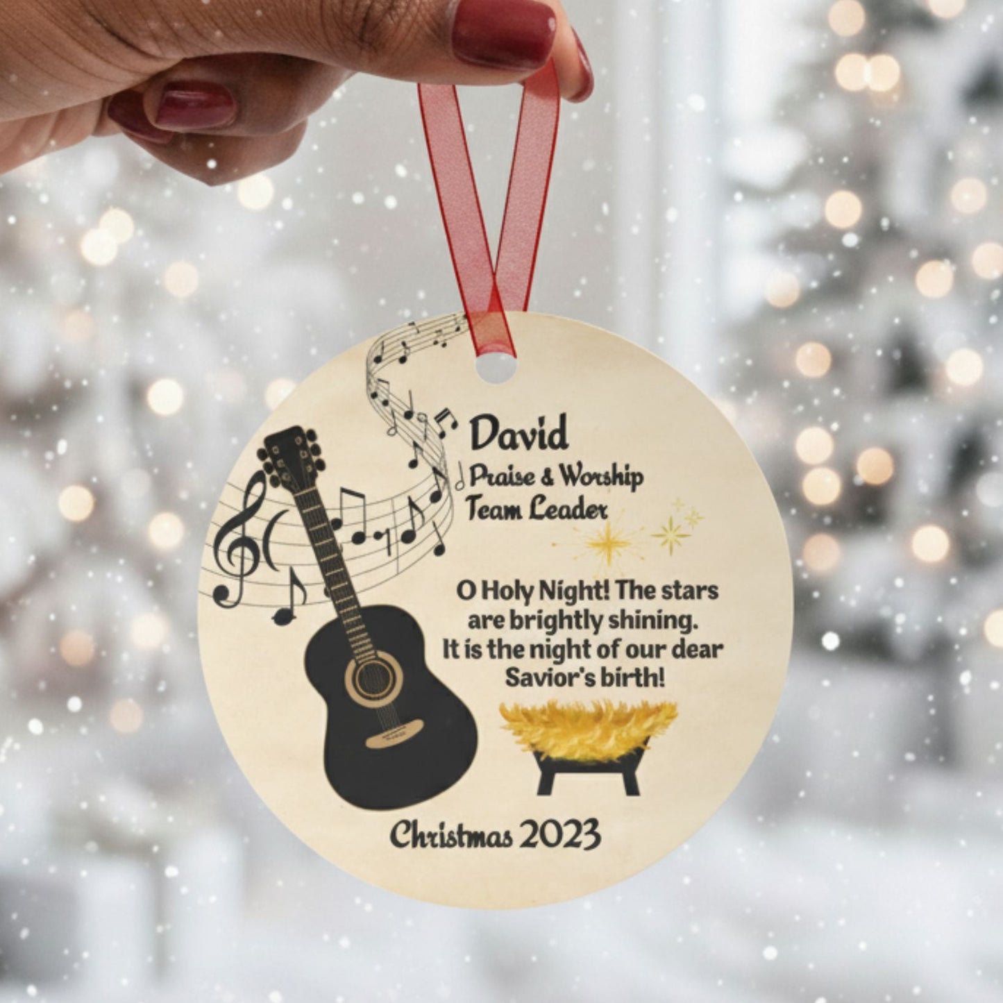Praise and Worship Team Metal Christmas Ornament