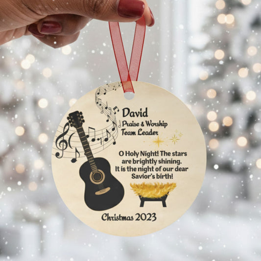 Praise and Worship Team Metal Christmas Ornament