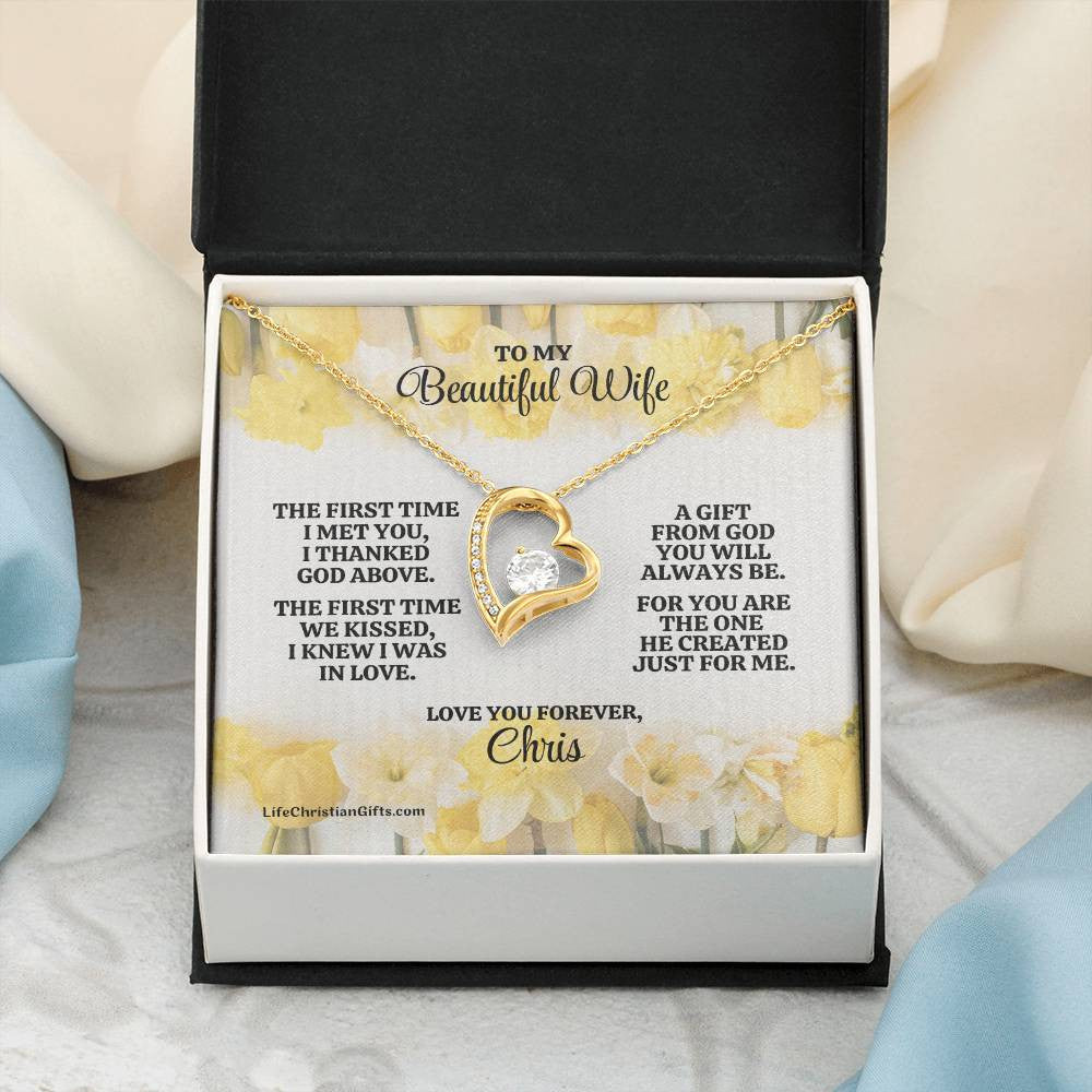 Christian Wife Message Card And Forever Love Necklace - The First Time