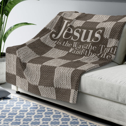 Jesus The Way Truth And Life Sherpa Printed Throw Blanket