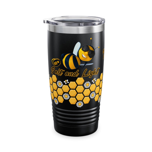 Bee Salt and Light Bible Verse Ringneck Tumbler