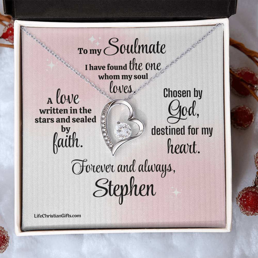 Soulmate Fiancée Message Card With Forever Love Necklace - I Have Found The One