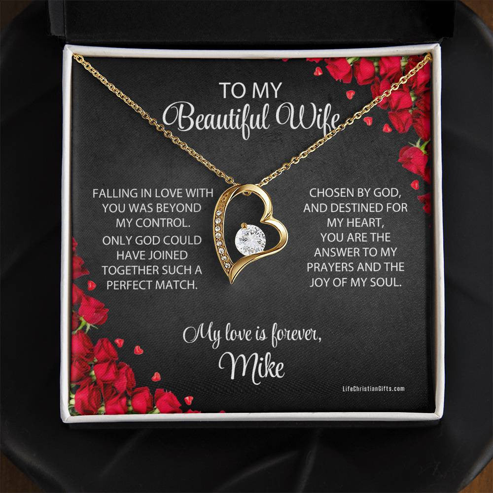 To Wife Message Jewelry Card And Forever Love Necklace - Perfect Match