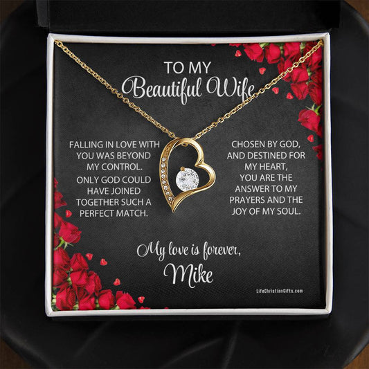 To Wife Message Jewelry Card And Forever Love Necklace - Perfect Match