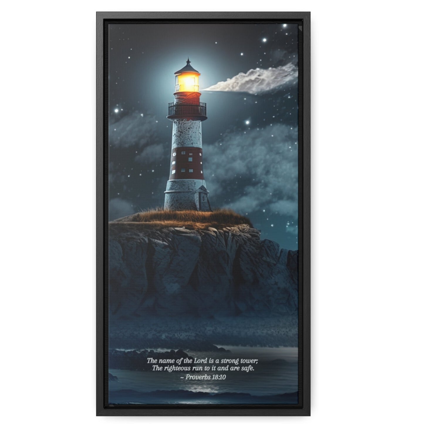 Christian Bible Verse Wall Hanging Decor - Lighthouse
