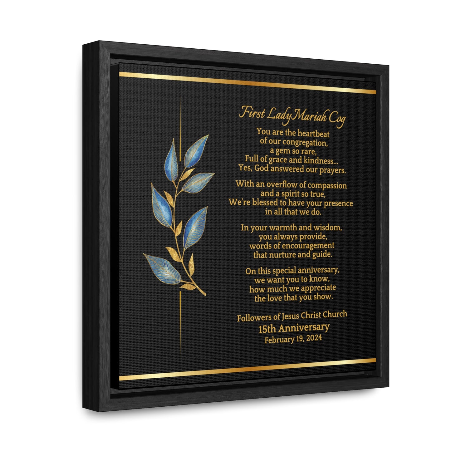 Pastor's Wife Church Anniversary Framed Canvas Wrap- Heartbeat