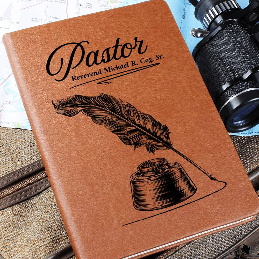 Personalized Pastor Vegan Leather Writing Journal For Sermon Notes