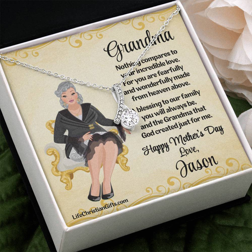 Grandmother Mother's Day Card And Necklace - Wonderfully Made
