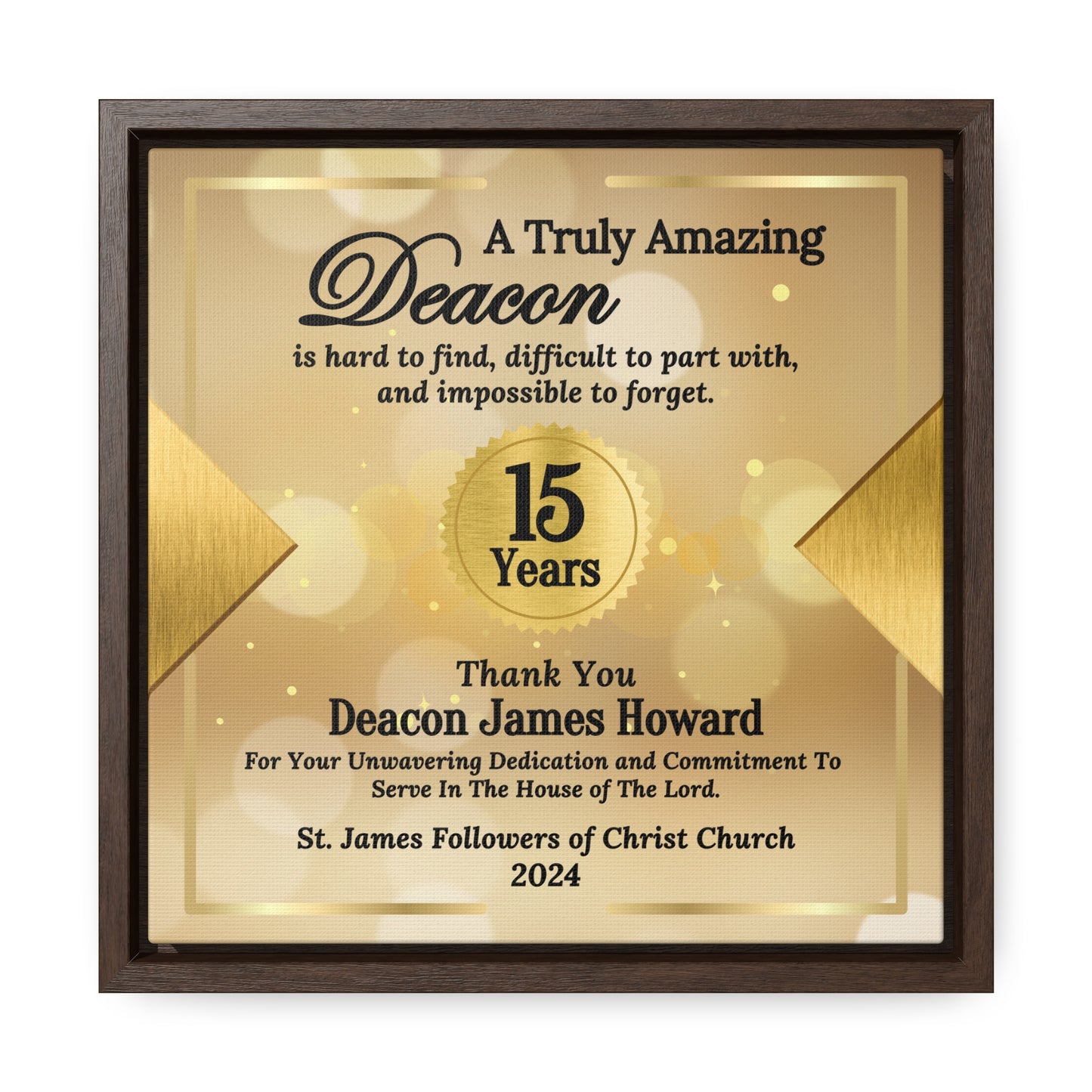 Custom Deacon Anniversary Framed Canvas - Amazing Deacon