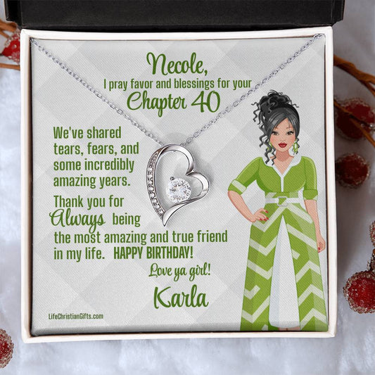 Chapter Birthday Card With The Forever Love Necklace - Brunette