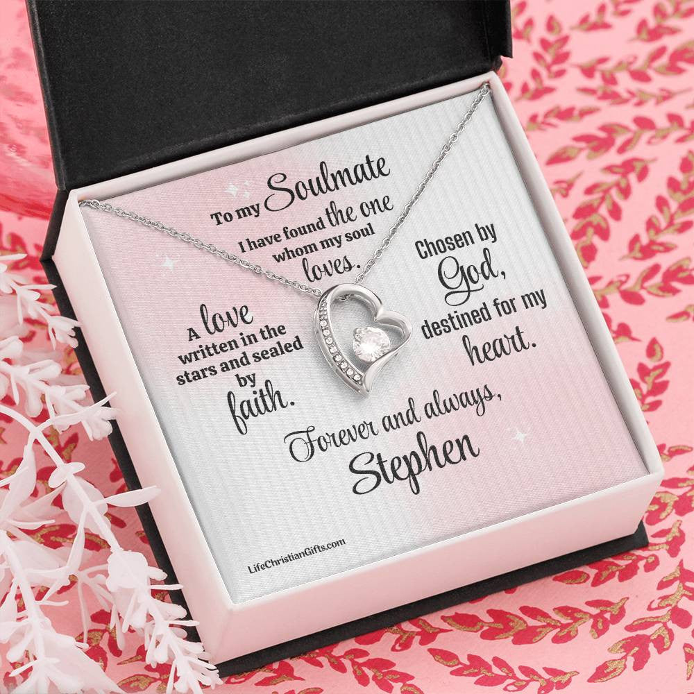 Soulmate Fiancée Message Card With Forever Love Necklace - I Have Found The One