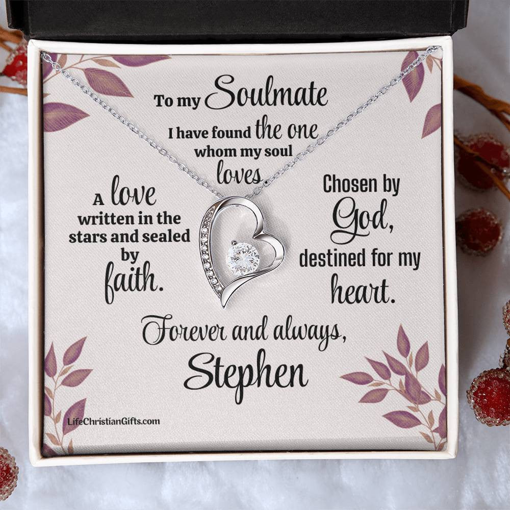 Soulmate Christian Message Card With Forever Love Necklace - I Have Found The One