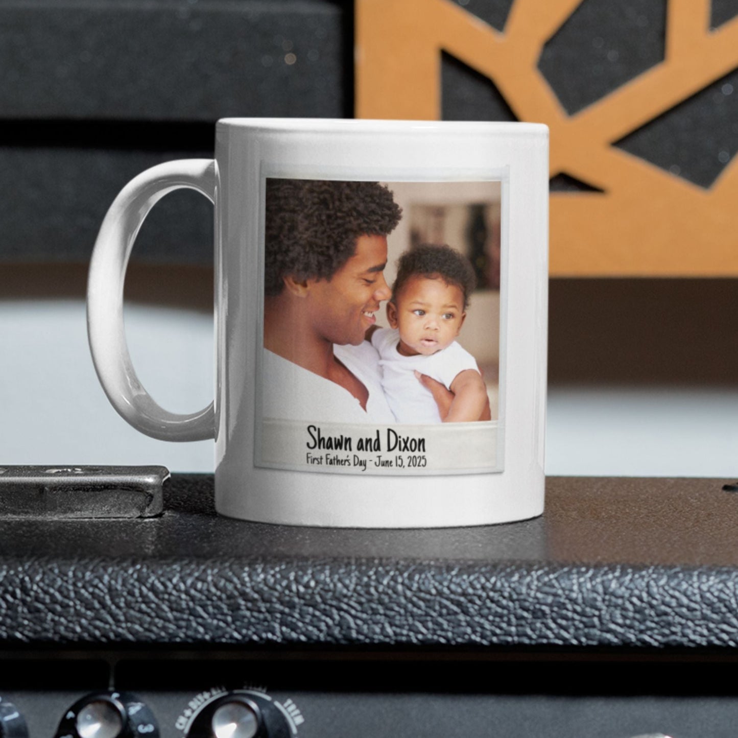 First Father’s Day Polaroid Photo and Calendar Mug