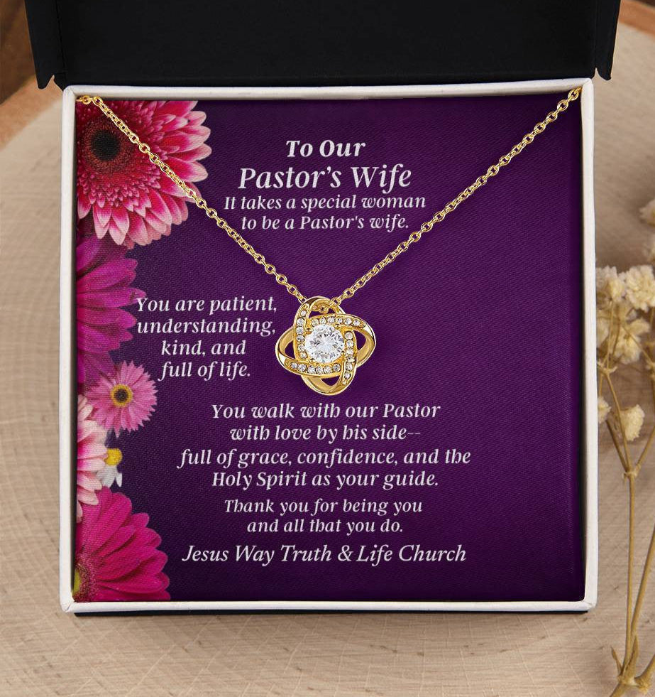 Pastor's Wife Appreciation Card - Love Knot Necklace
