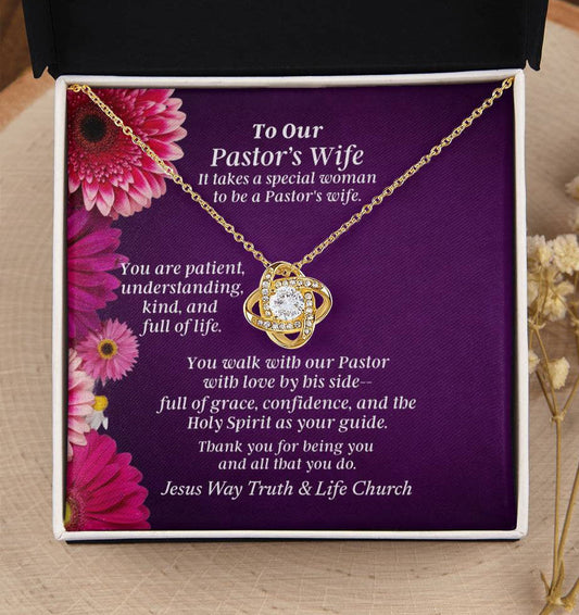 Pastor's Wife Appreciation Card - Love Knot Necklace