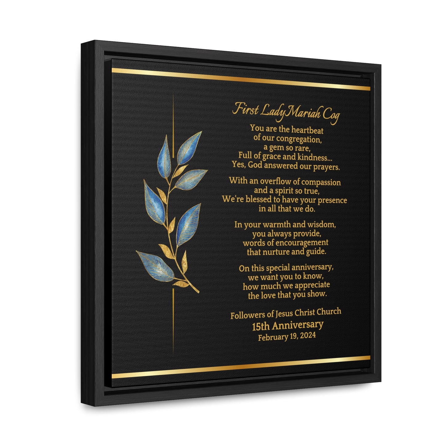 Pastor's Wife Church Anniversary Framed Canvas Wrap- Heartbeat
