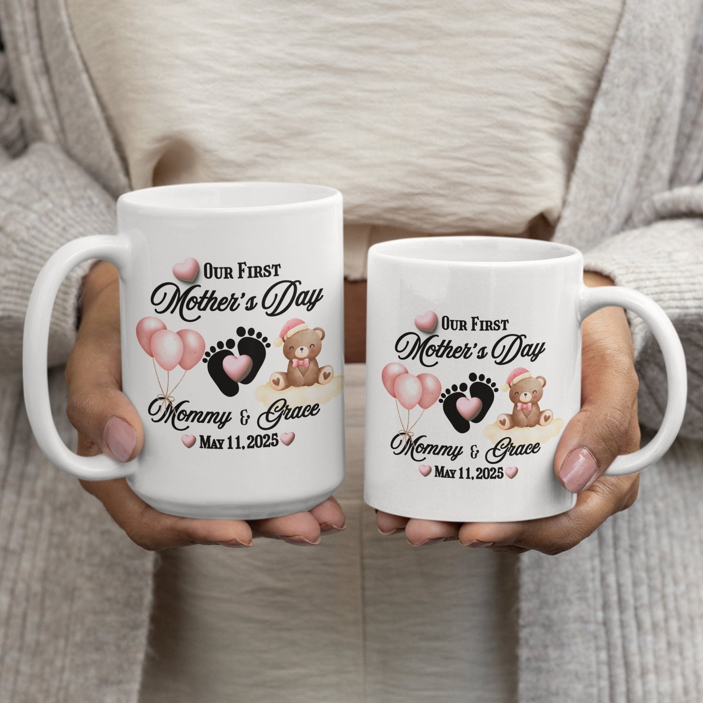 Personalized First-Time Mother's Day Baby Girl Mom Mug