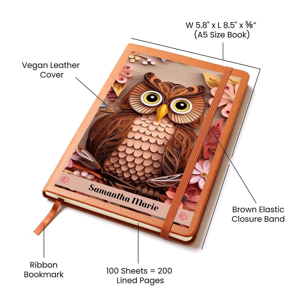 Personalized Vegan Prayer Journal - 3D Brown Owl