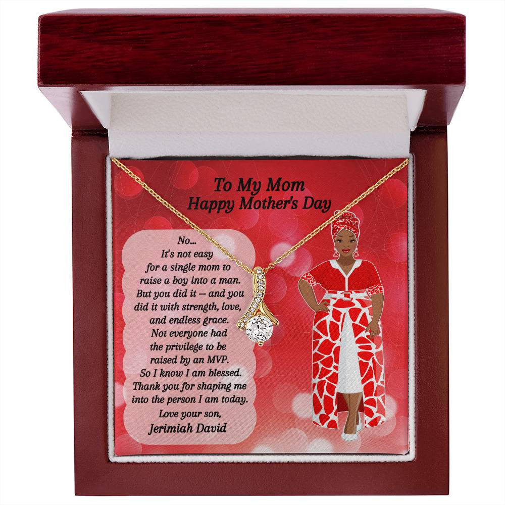 African American Mother's Day Card - Alluring Beauty Necklace - MVP Mom