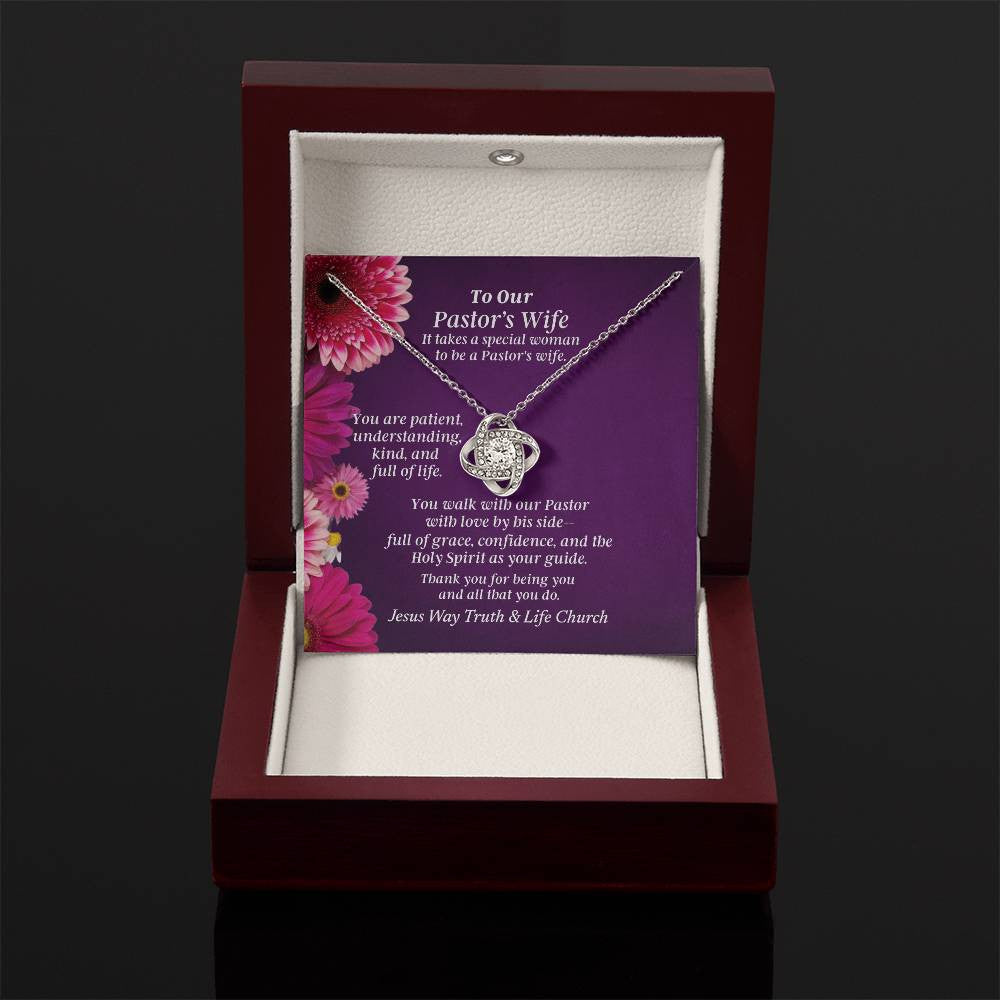 Pastor's Wife Appreciation Card - Love Knot Necklace