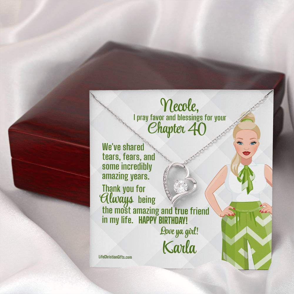 Chapter Birthday Card With The Forever Love Necklace - Blonde
