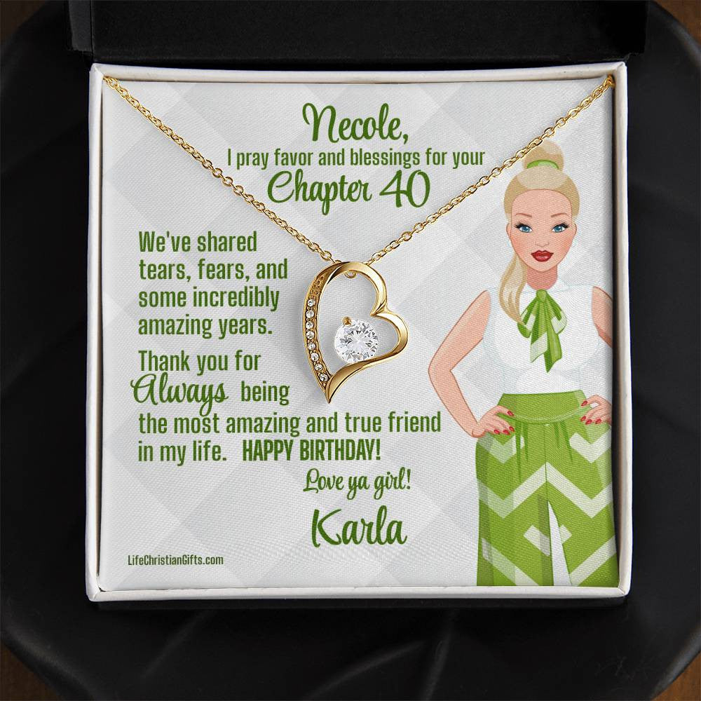 Chapter Birthday Card With The Forever Love Necklace - Blonde