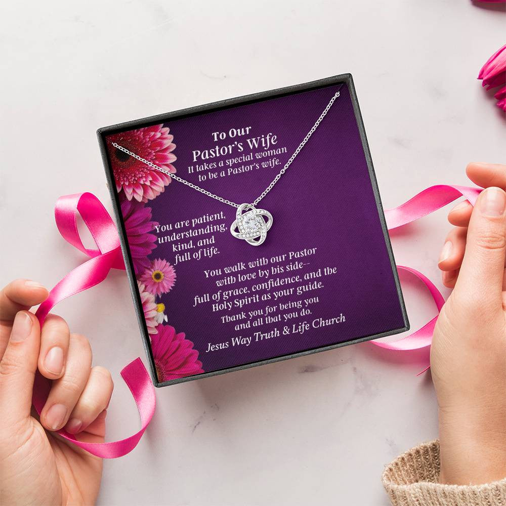 Pastor's Wife Appreciation Card - Love Knot Necklace