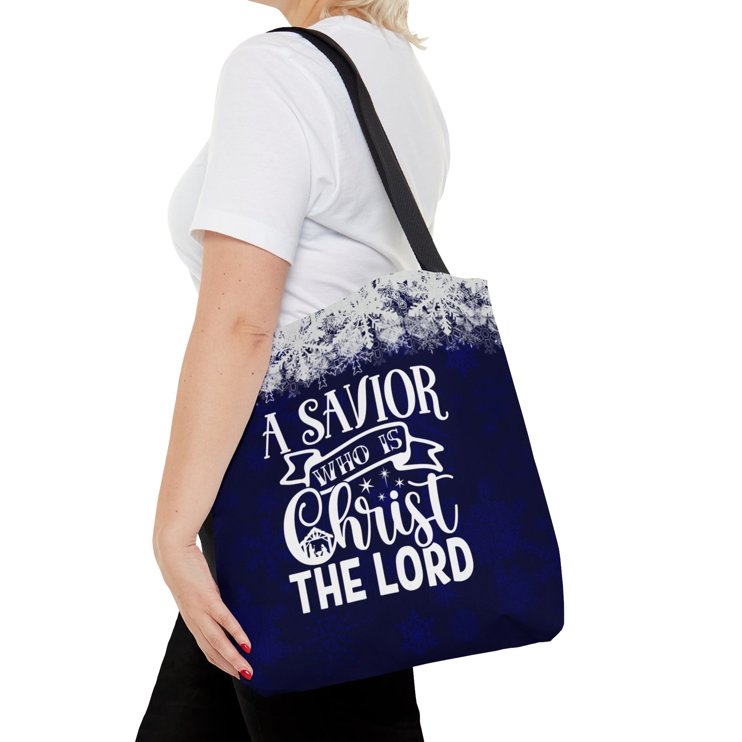 Nativity Scene A Savior Who Is Christ Christmas Tote Bag
