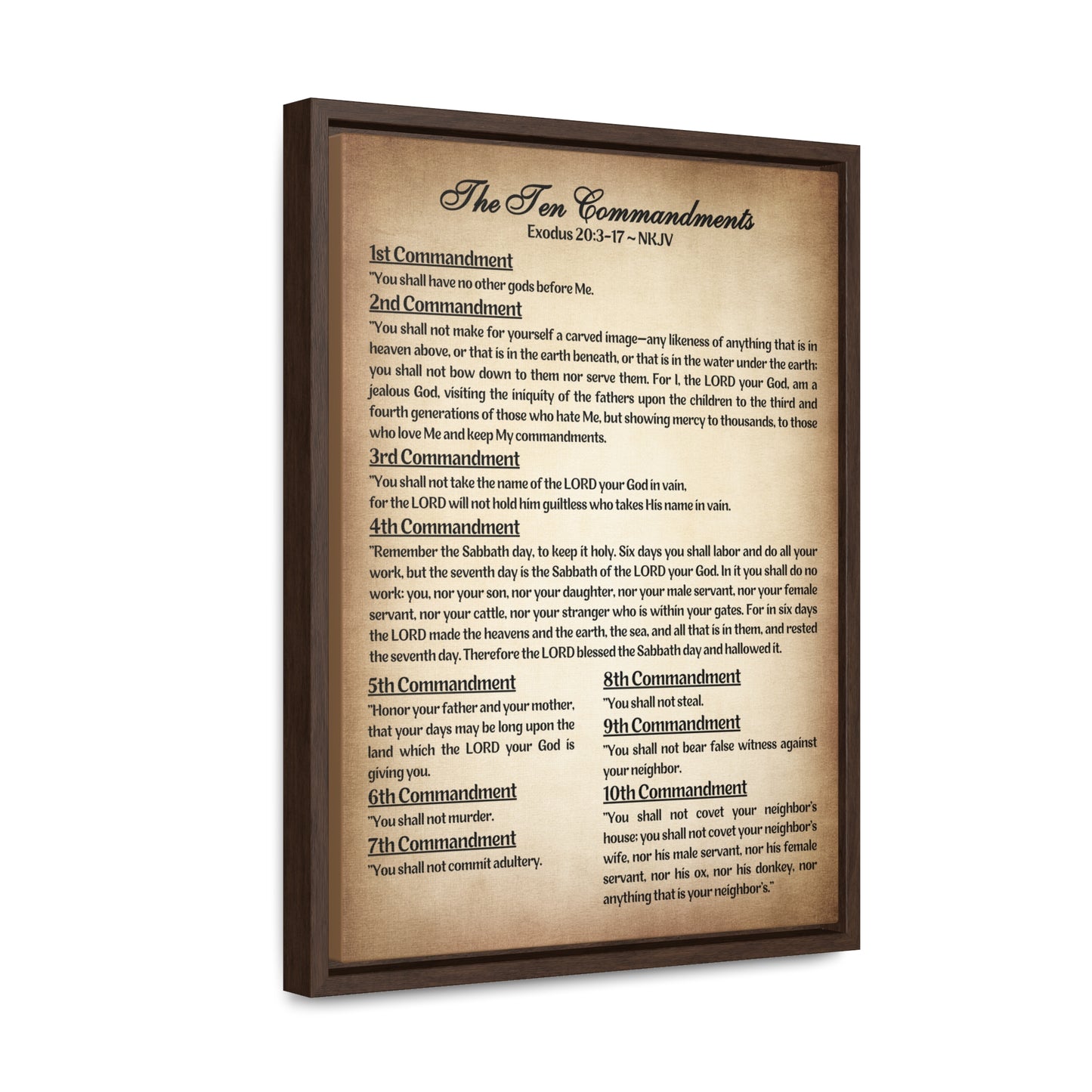 The Ten Commandments Canvas Wrap In Frame
