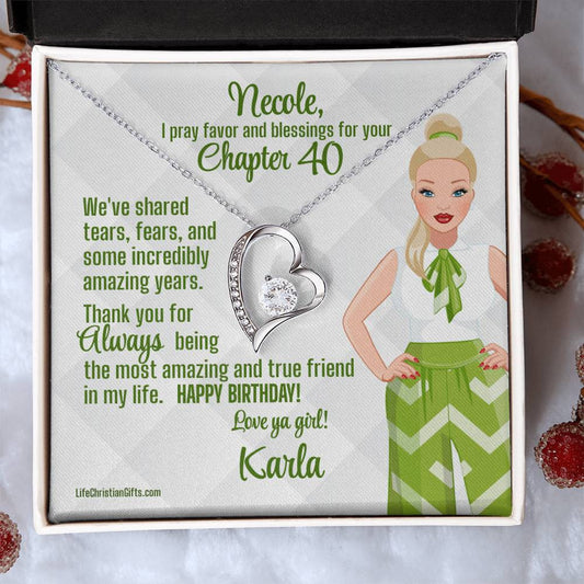 Chapter Birthday Card With The Forever Love Necklace - Blonde