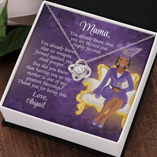 African American Mother Message Card - Love Knot Necklace - You Already Know