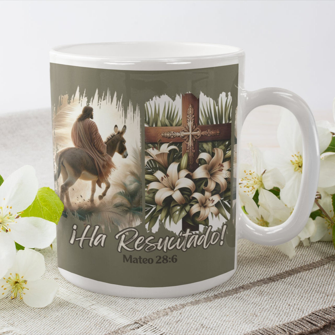 Pascua de Resurrección ¡Él ha resucitado! Taza de café Easter Mug in Spanish