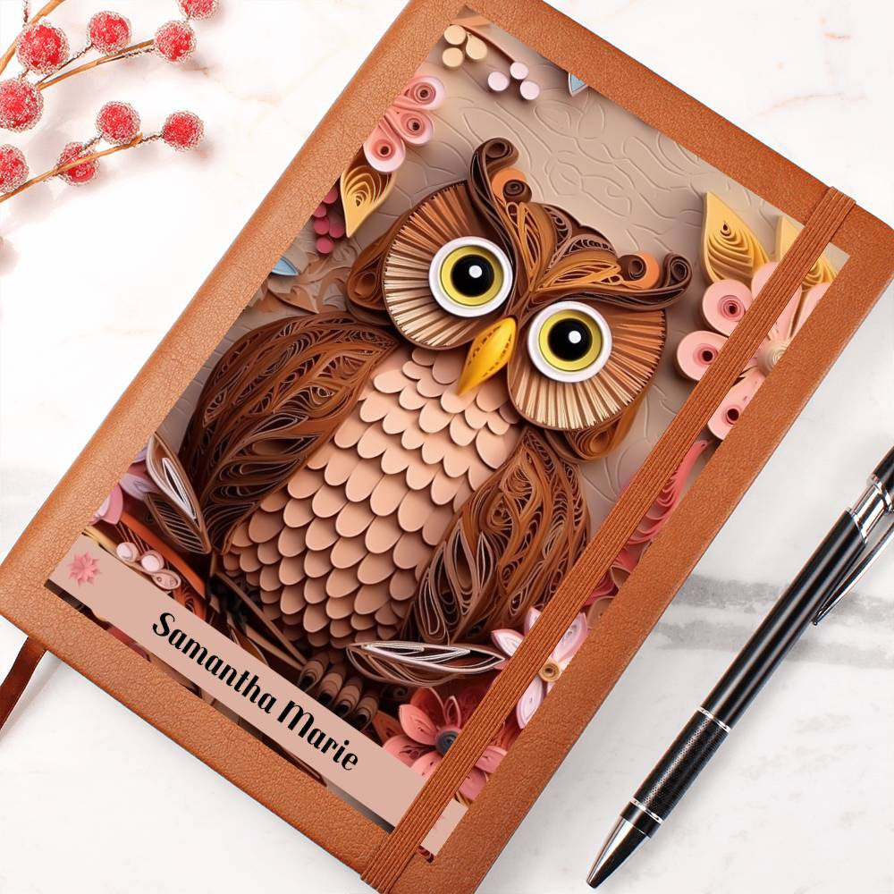 Personalized Vegan Prayer Journal - 3D Brown Owl