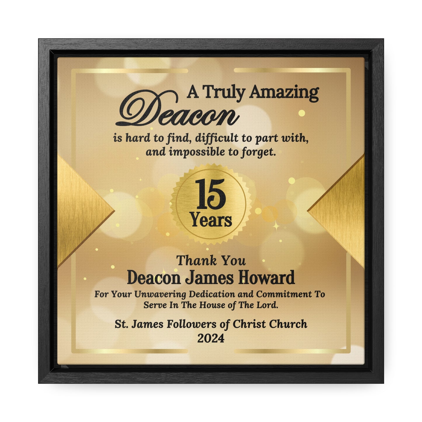 Custom Deacon Anniversary Framed Canvas - Amazing Deacon