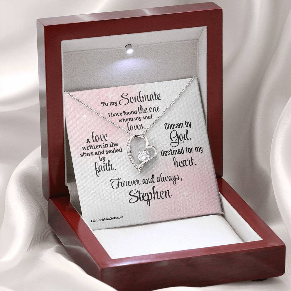 Soulmate Fiancée Message Card With Forever Love Necklace - I Have Found The One