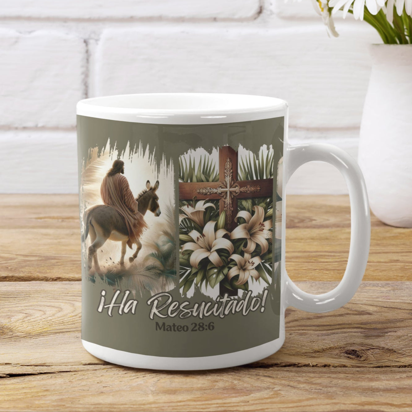 Pascua de Resurrección ¡Él ha resucitado! Taza de café Easter Mug in Spanish