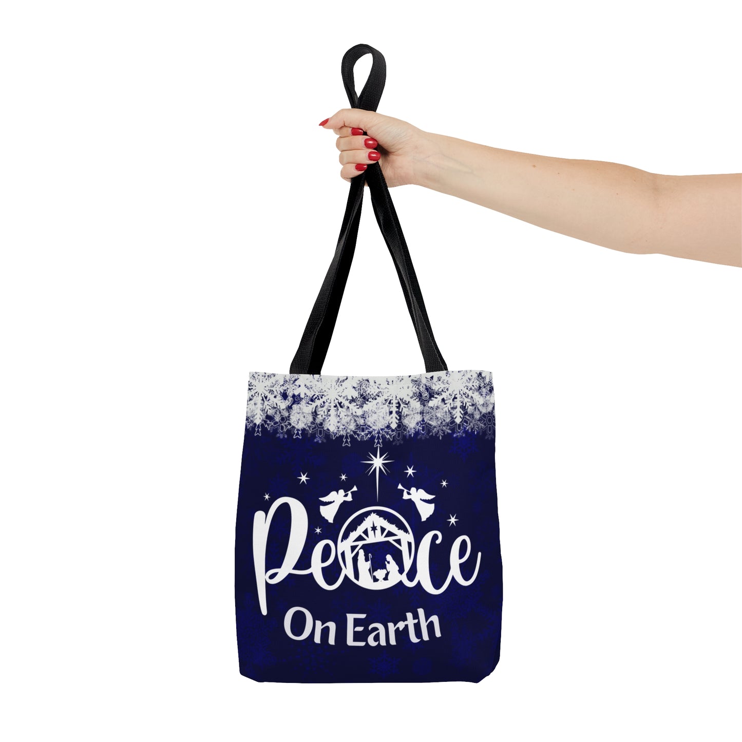Nativity Scene Peace On Earth Christmas Tote Bag