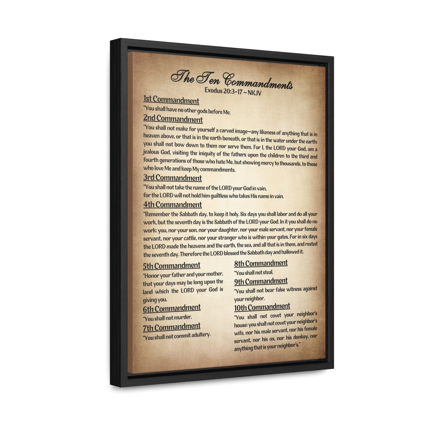 The Ten Commandments Canvas Wrap In Frame