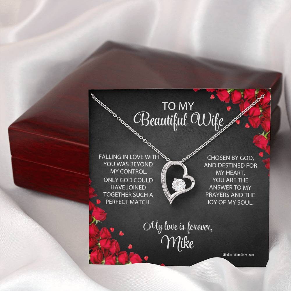 To Wife Message Jewelry Card And Forever Love Necklace - Perfect Match