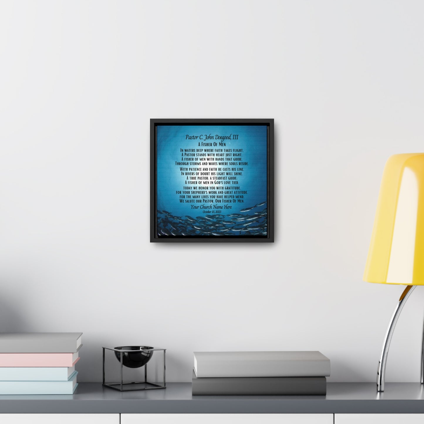 Personalized Pastor Appreciation Framed Canvas Wrap - Fisher of Men