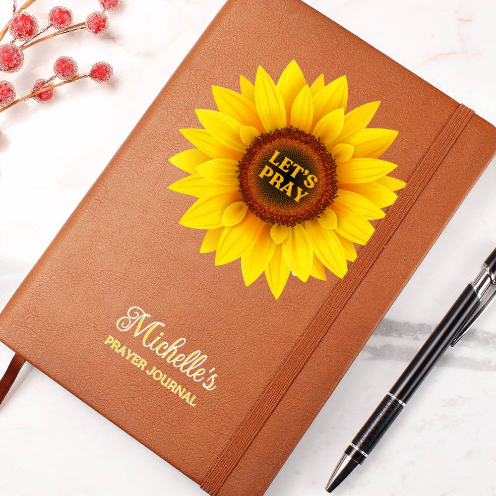 Personalized Women's Prayer Journal With Sunflower Gift