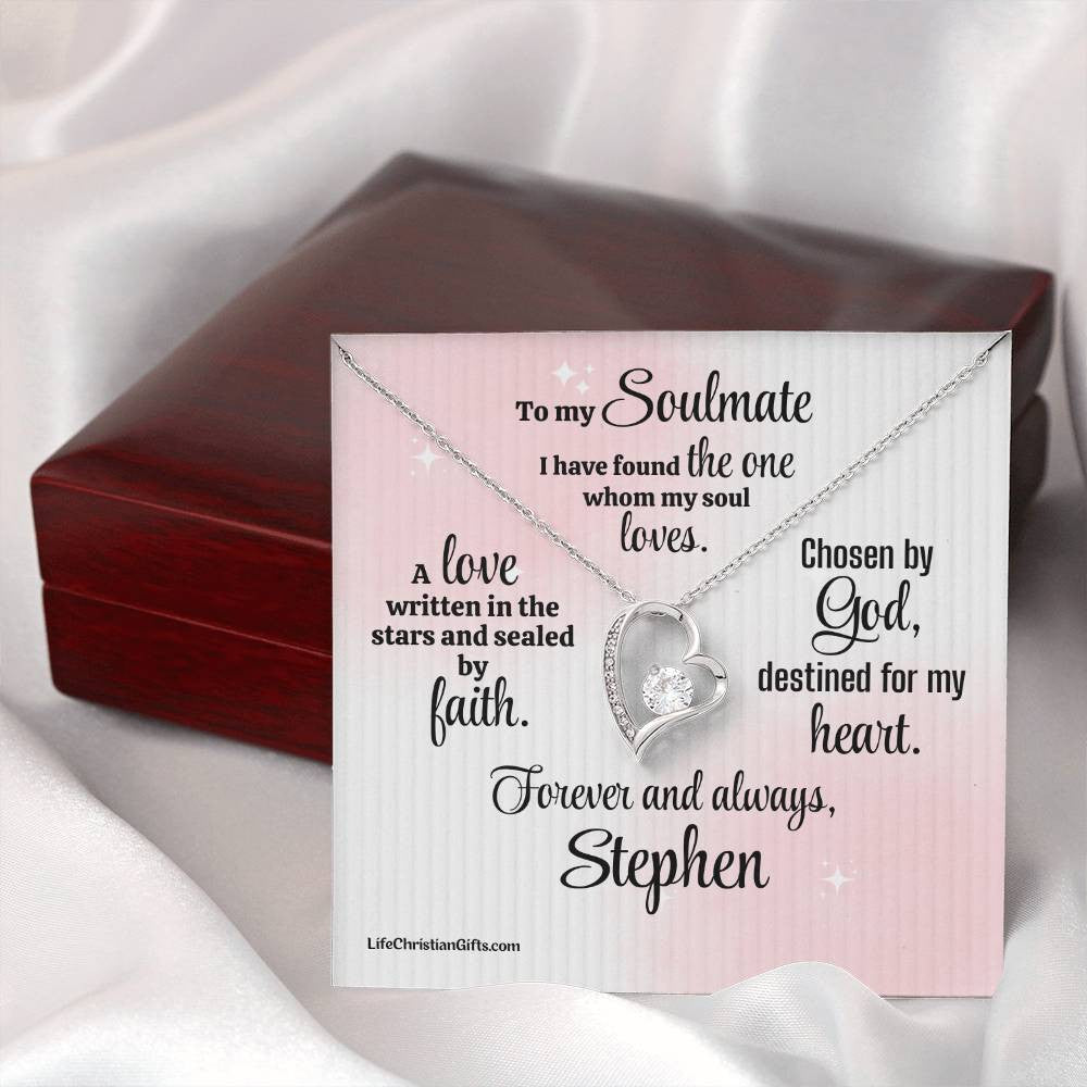 Soulmate Fiancée Message Card With Forever Love Necklace - I Have Found The One