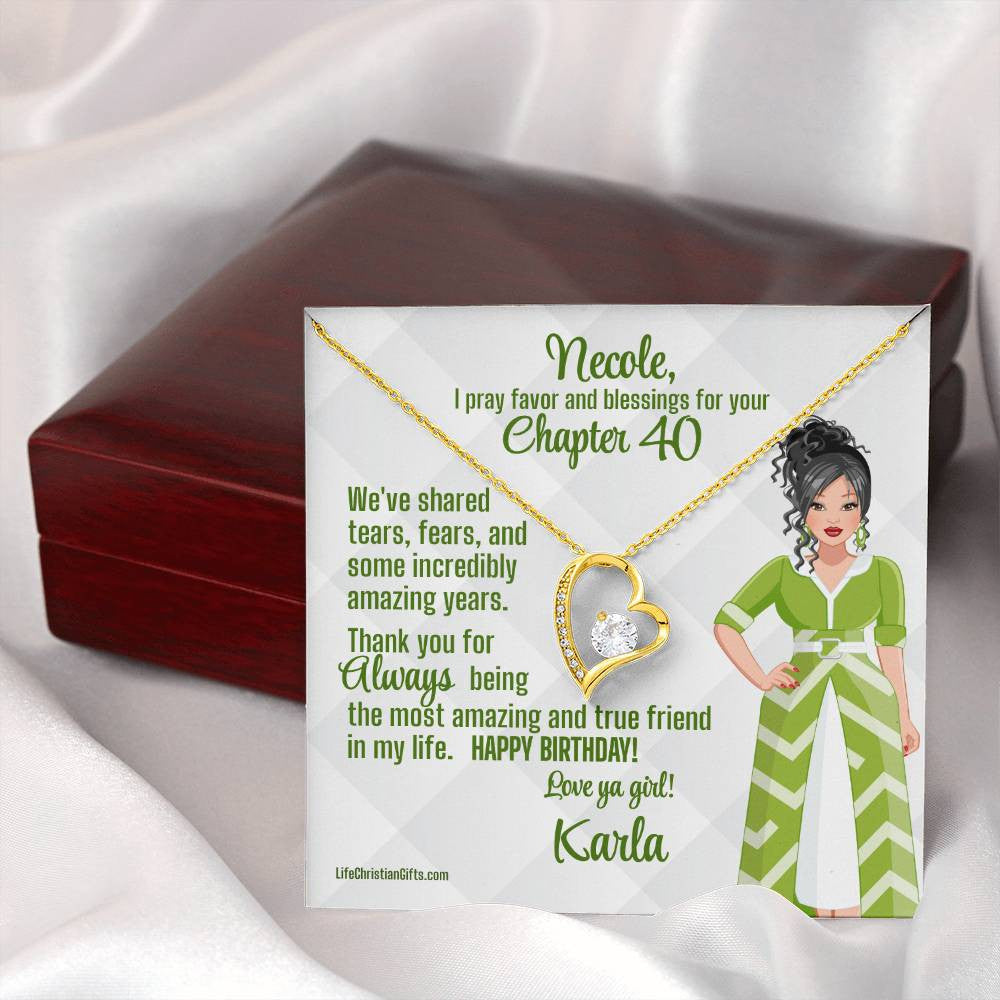 Chapter Birthday Card With The Forever Love Necklace - Brunette