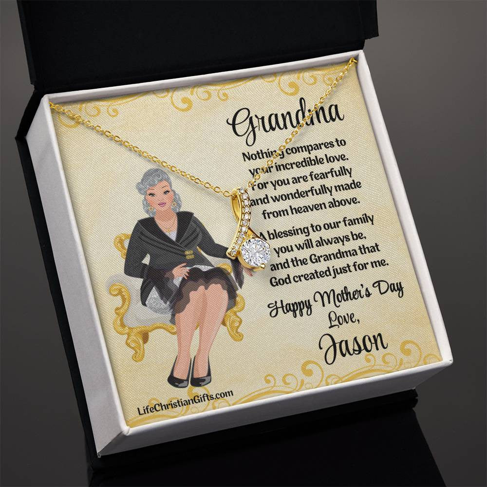 Grandmother Mother's Day Card And Necklace - Wonderfully Made