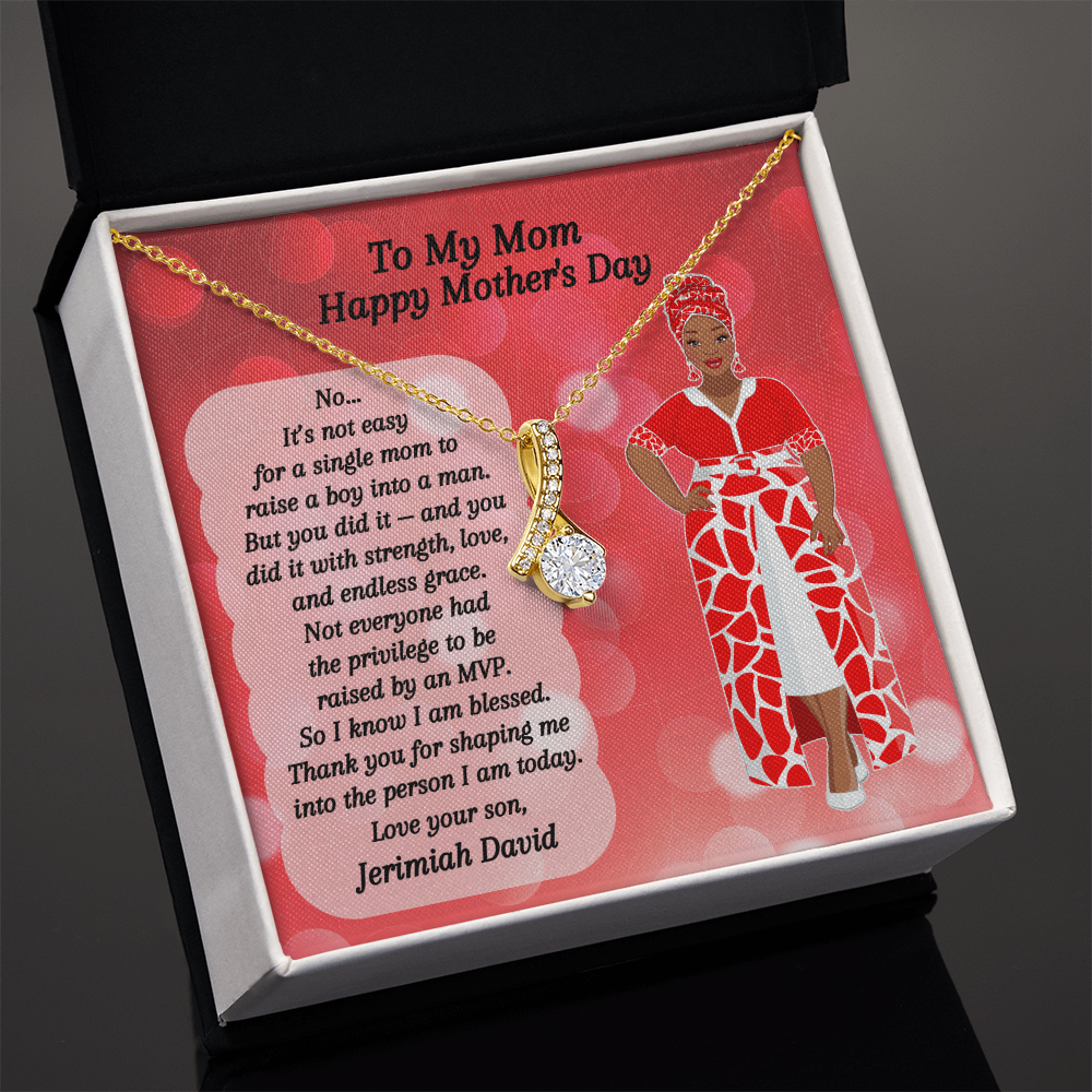 African American Mother's Day Card - Alluring Beauty Necklace - MVP Mom