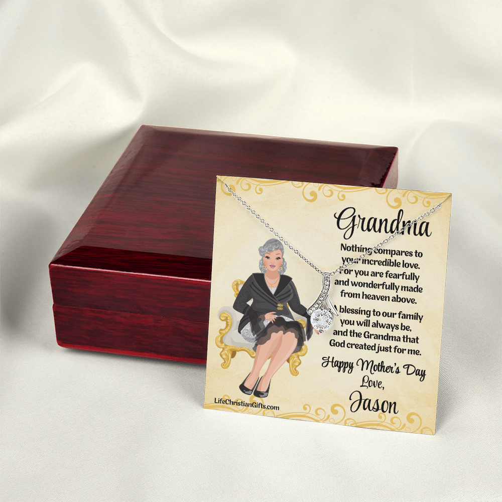 Grandmother Mother's Day Card And Necklace - Wonderfully Made