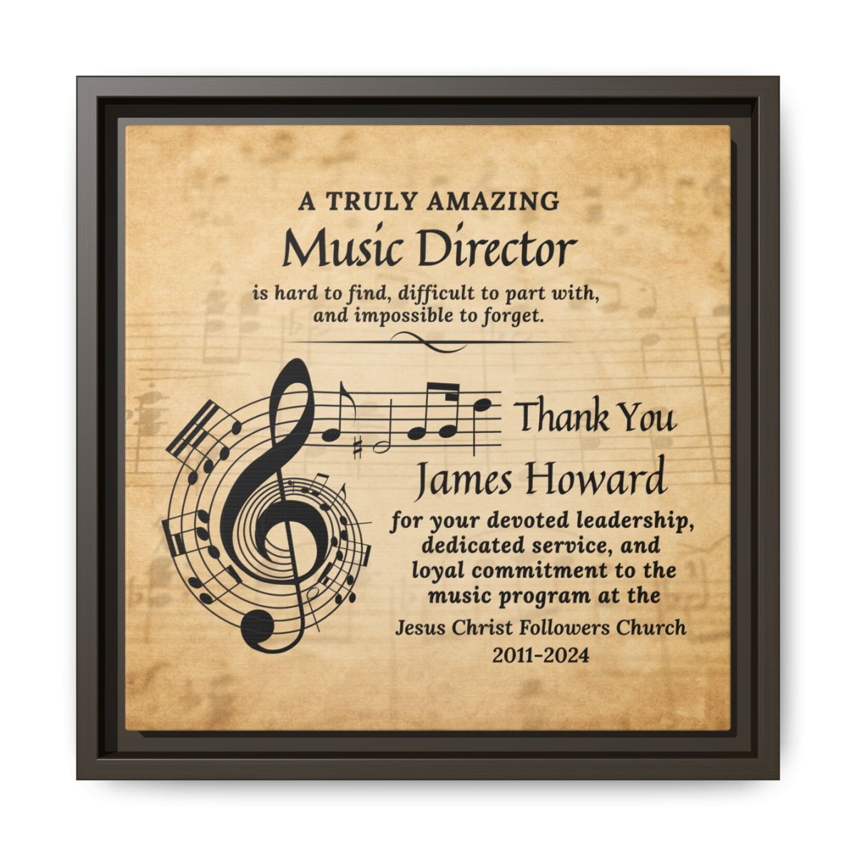 Wall Art Plaque For Music Director - Appreciation Gift