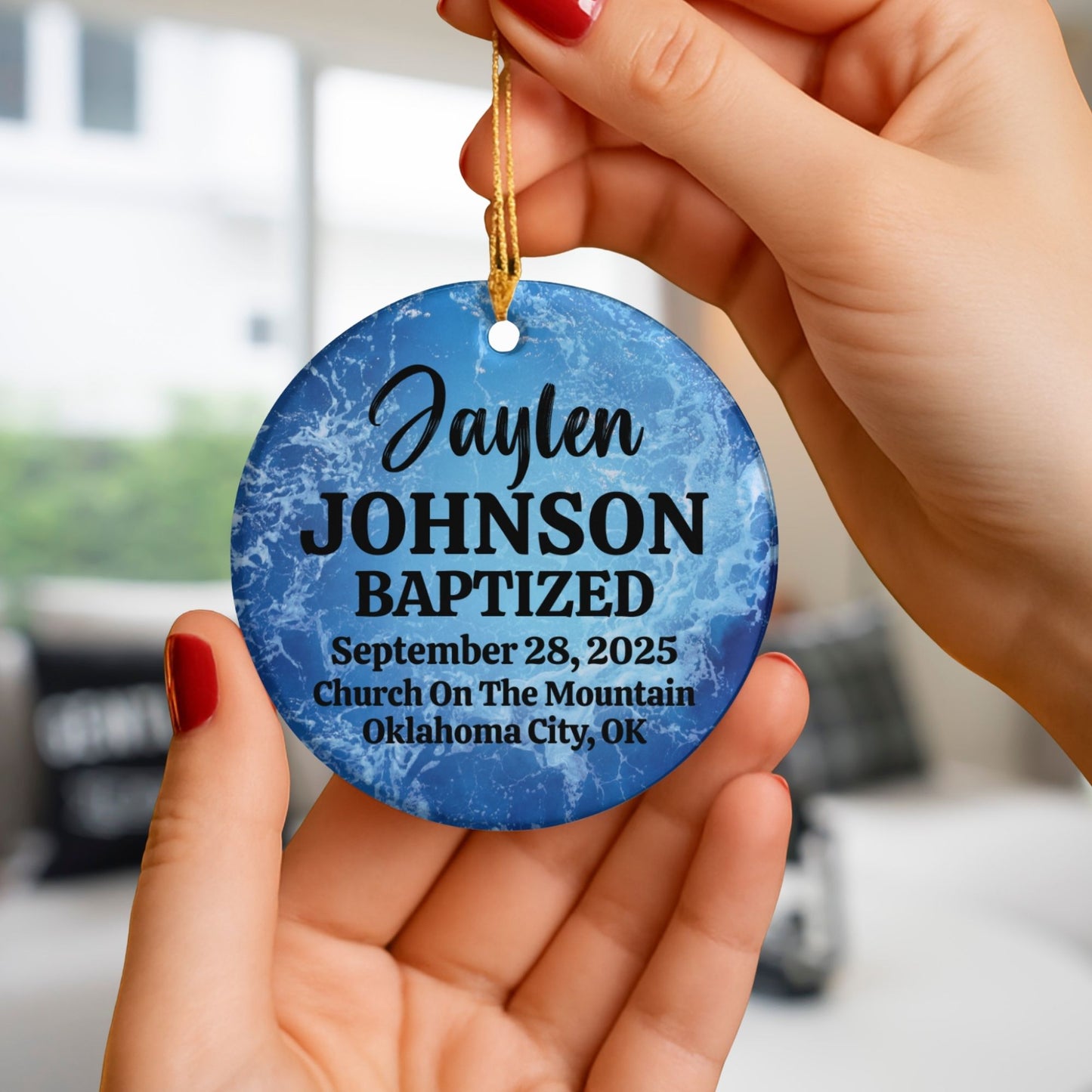 Baptism Ornament Personalized Keepsake Gift
